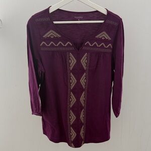 Sonoma Women's Plum Embroidered Blouse